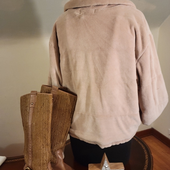 Young Fabulous & Broke Blush Cotton Velour Jacket Size L. Cozy!!! - Picture 3 of 8